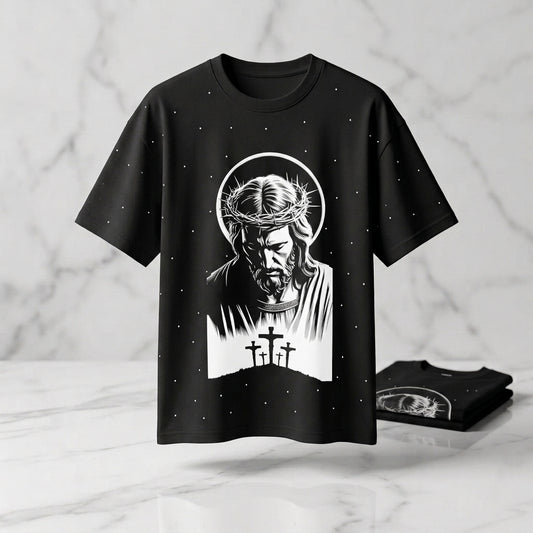 Playera Oversize Perlada "Jesús" Unitalla