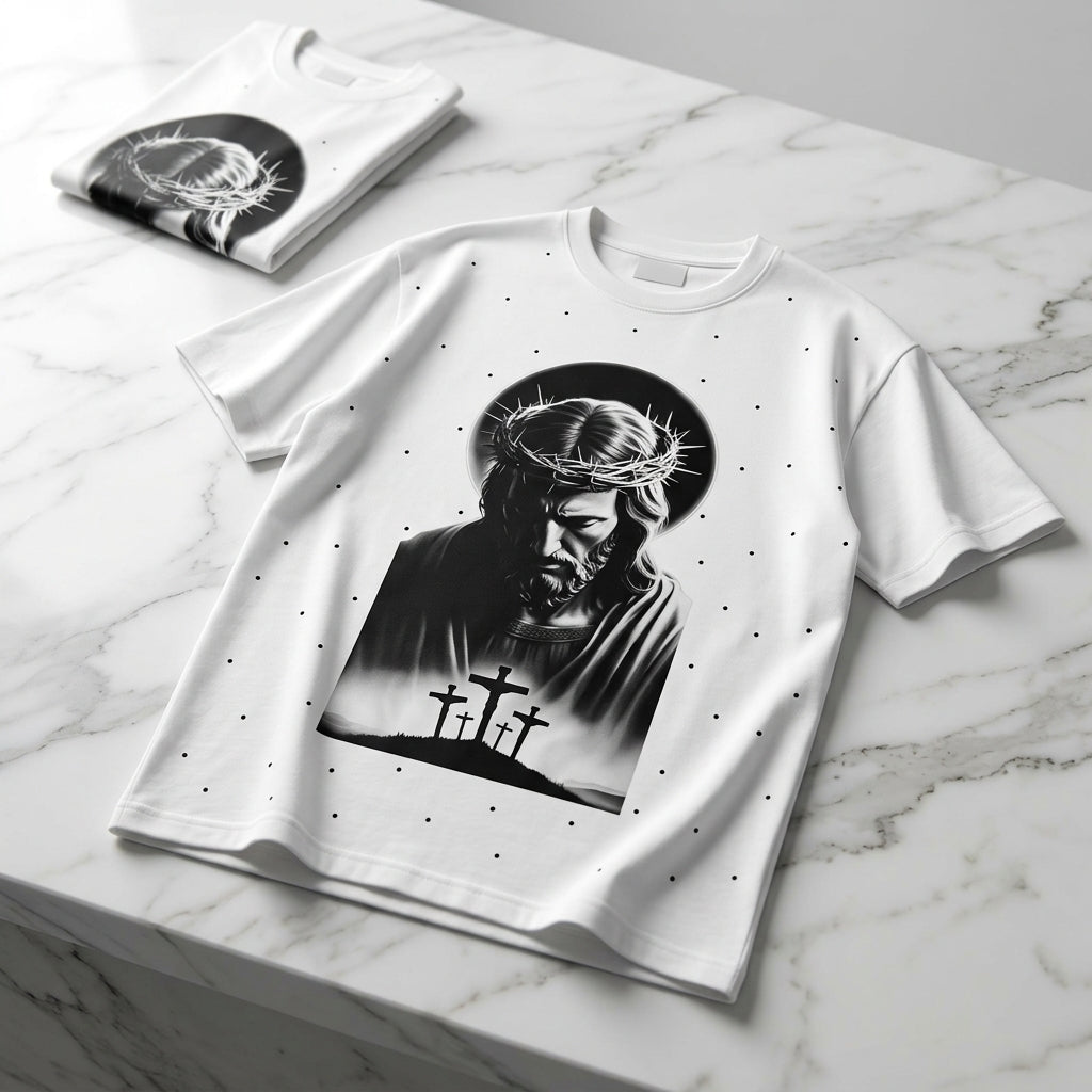 Playera Oversize Perlada "Jesús" Unitalla