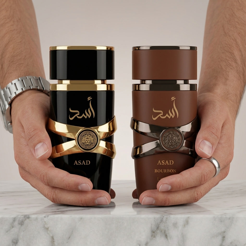 Combo Lattafa Asad + Asad Bourbon