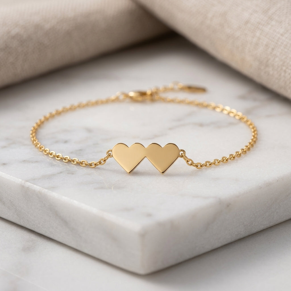 Pulsera de Corazones 💖 Acero Inoxidable – Elegante y Duradera