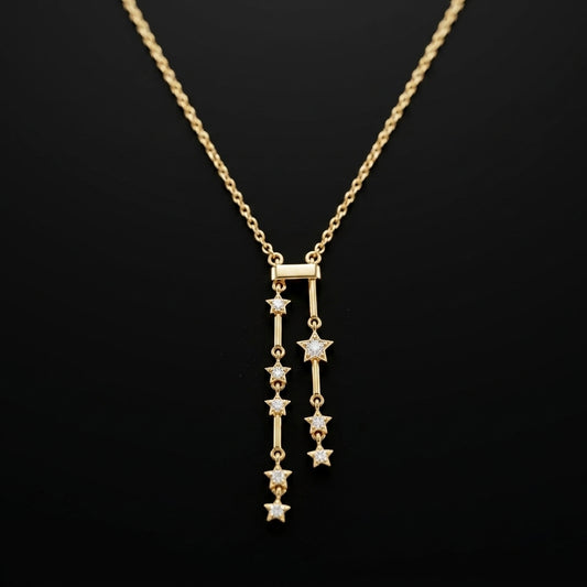 Collar de estrellas pequeñas bañada en oro de 14 Kilates