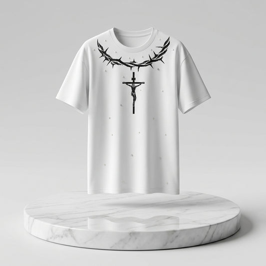 Playera Oversized Premium "Corona y Cruz" Unitalla