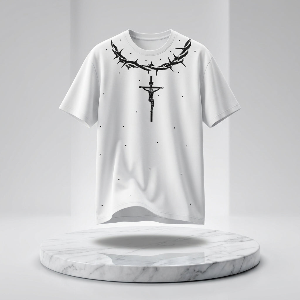 Playera Oversized Premium "Corona y Cruz" Unitalla