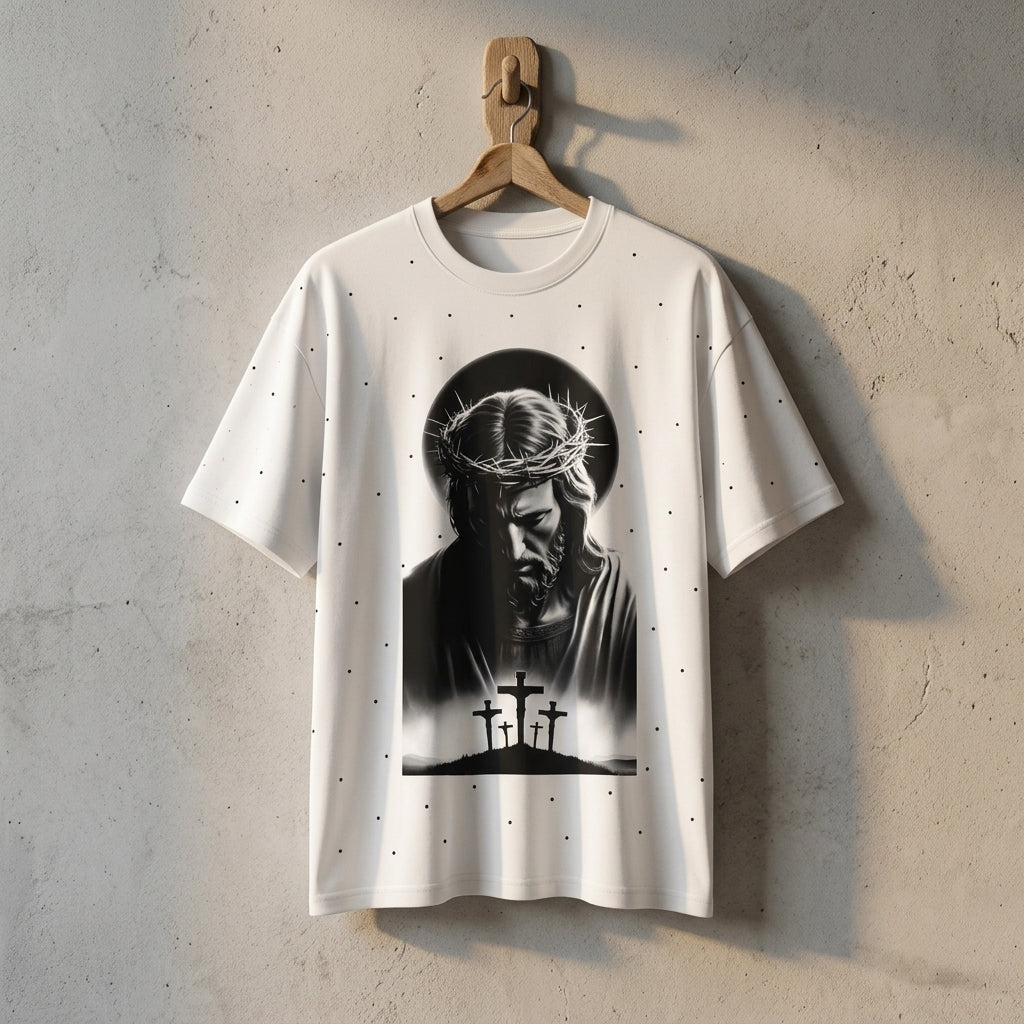 Playera Oversize Perlada "Jesús" Unitalla