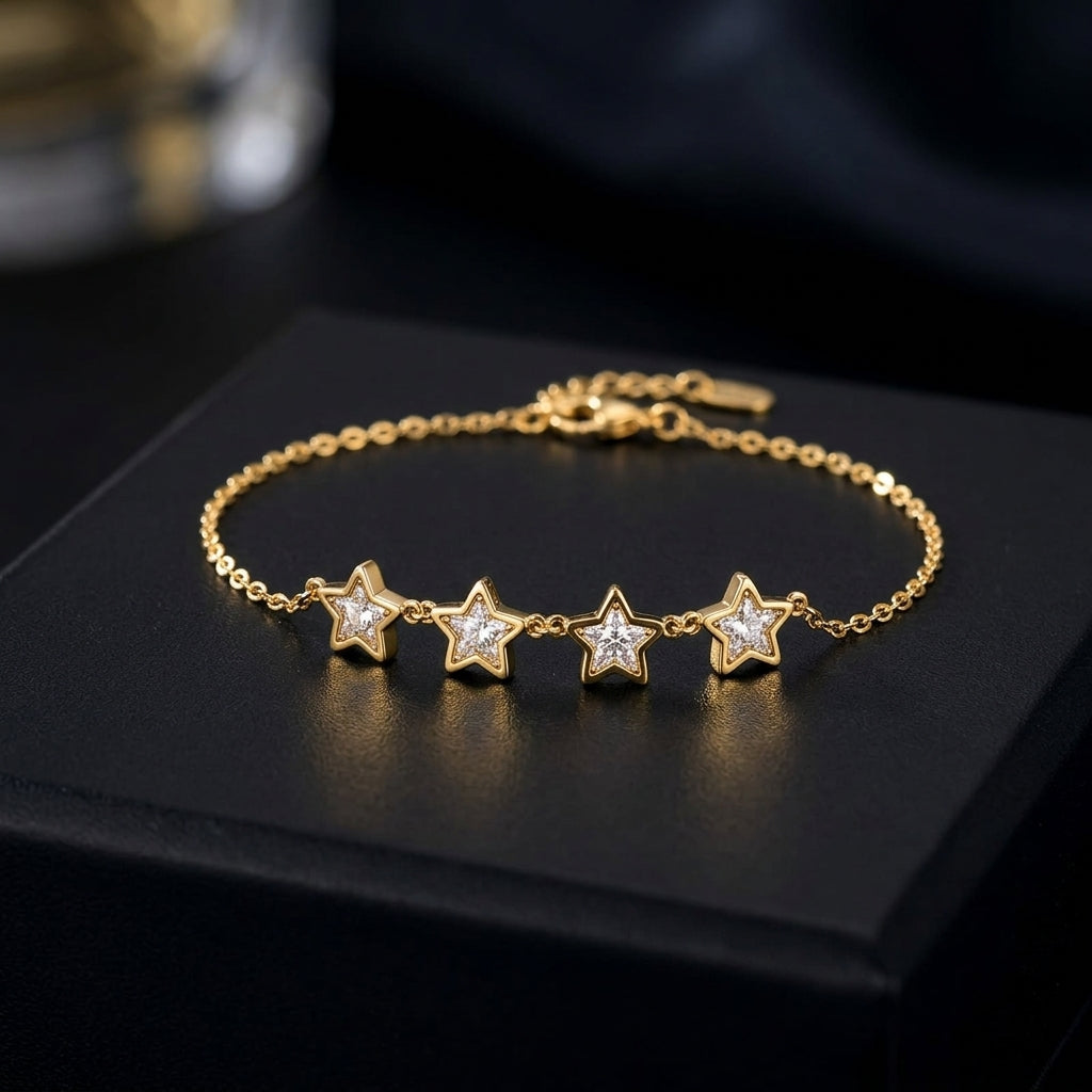 Pulsera Estrellas bañada en oro de 18 Kilates