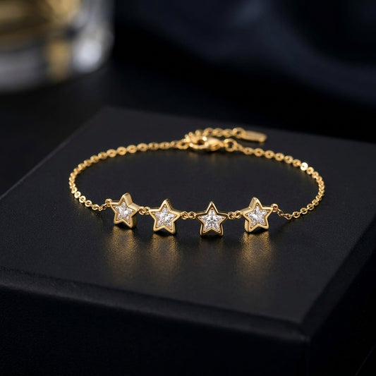 Pulsera Estrellas bañada en oro de 18 Kilates