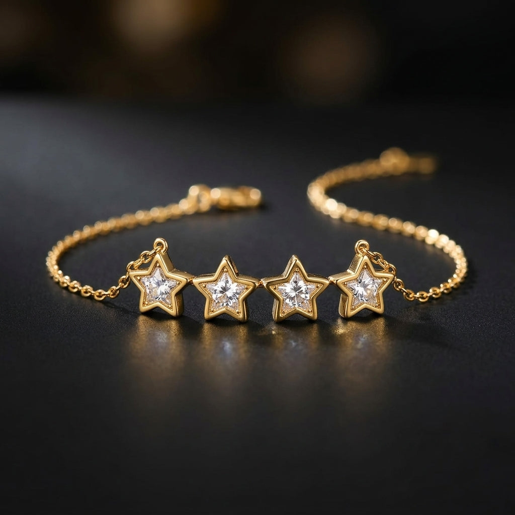 Pulsera Estrellas bañada en oro de 18 Kilates