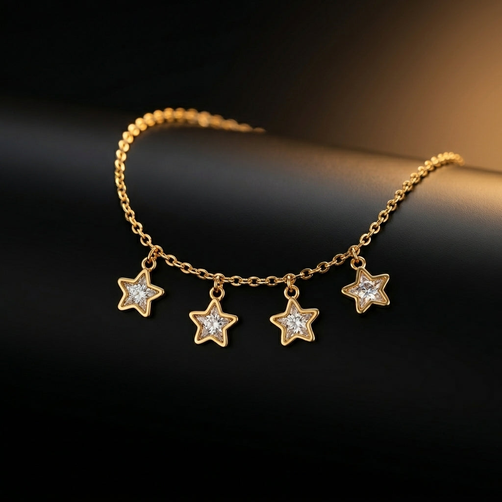 Pulsera Estrellas bañada en oro de 18 Kilates