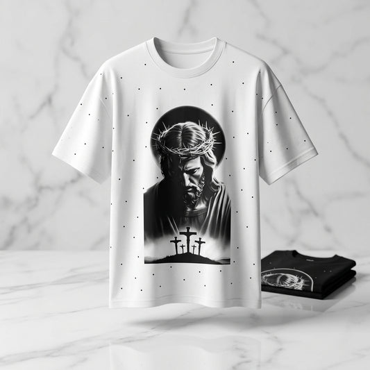 Playera Oversize Perlada "Jesús" Unitalla